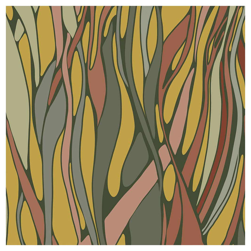 WAVY LINE ART MUSTARD AND PINK NAPKIN