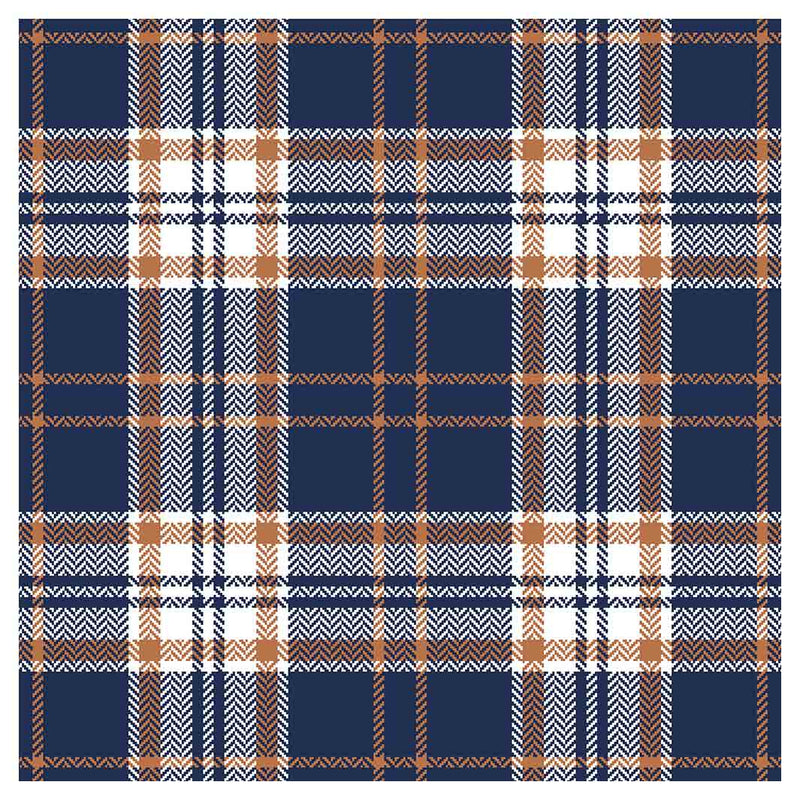 NAVY AND GOLD PLAID PATTERN NAPKIN