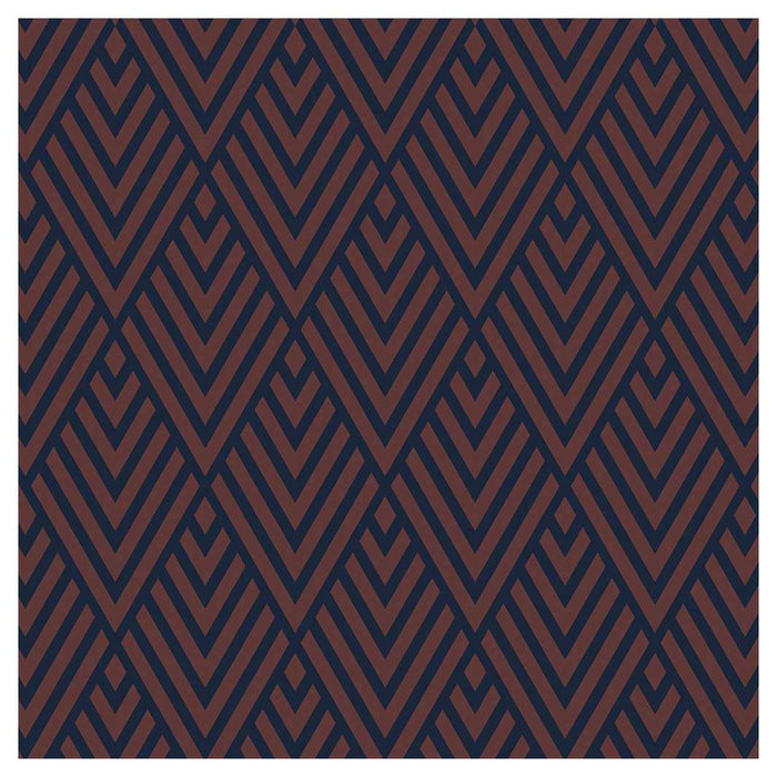 BROWN AND NAVY DIAMOND PATTERN NAPKIN