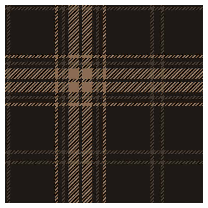 DARK BROWN PLAID PATTERN NAPKIN