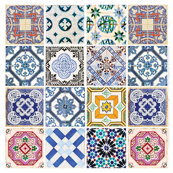 PATTERN BLUE COLOURFUL TILE NAPKIN