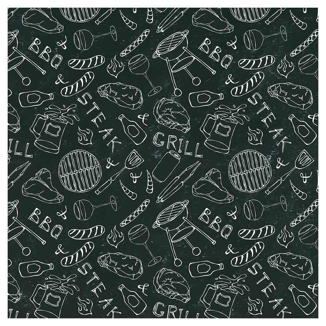 BBQ STEAK PATTERN WHITE NAPKIN