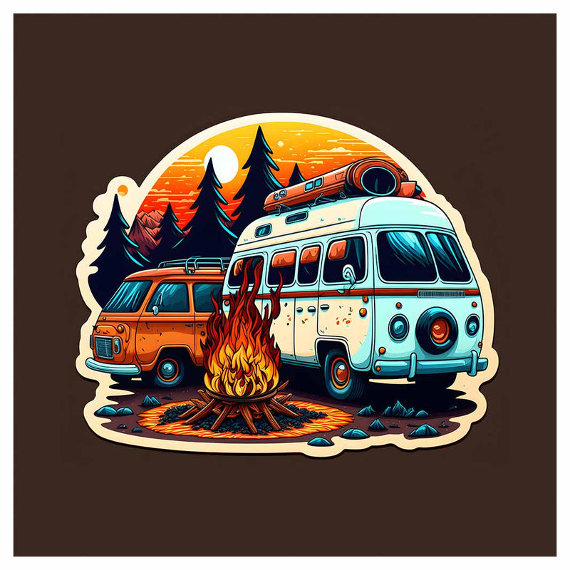 RETRO CAMPER VAN ART NAPKIN