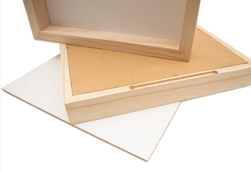 PINE BOXED CANVAS 4PCE COLLAGE SUCCULENTS WITH PAINT SET 2