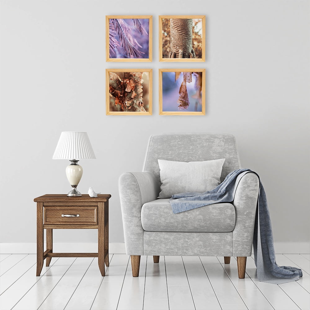 PINE BOXED CANVAS 4PCE COLLAGE TREES