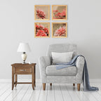 PINE BOXED CANVAS 4PCE COLLAGE FLOWERS 2