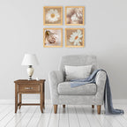 PINE BOXED CANVAS 4PCE COLLAGE FLOWERS 3