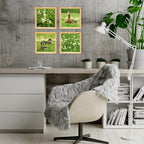 PINE BOXED CANVAS 4PCE COLLAGE DUCKS & FLOWERS