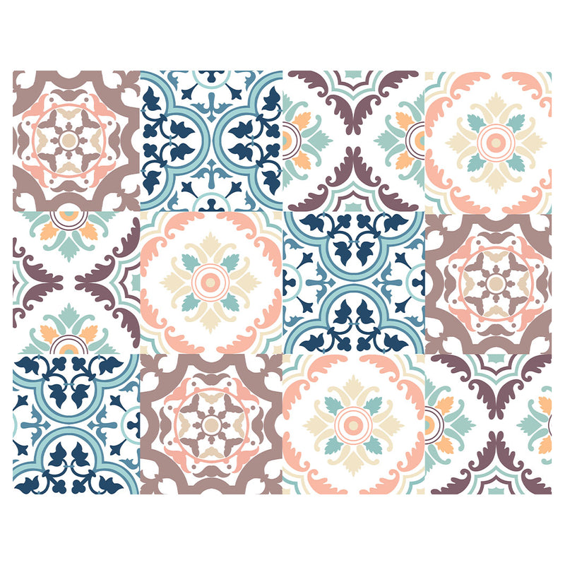 PATTERN BLUE AND MAUVE TILE PLACEMAT