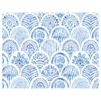 BLUE WATERCOLOUR SCALLOP PLACEMAT