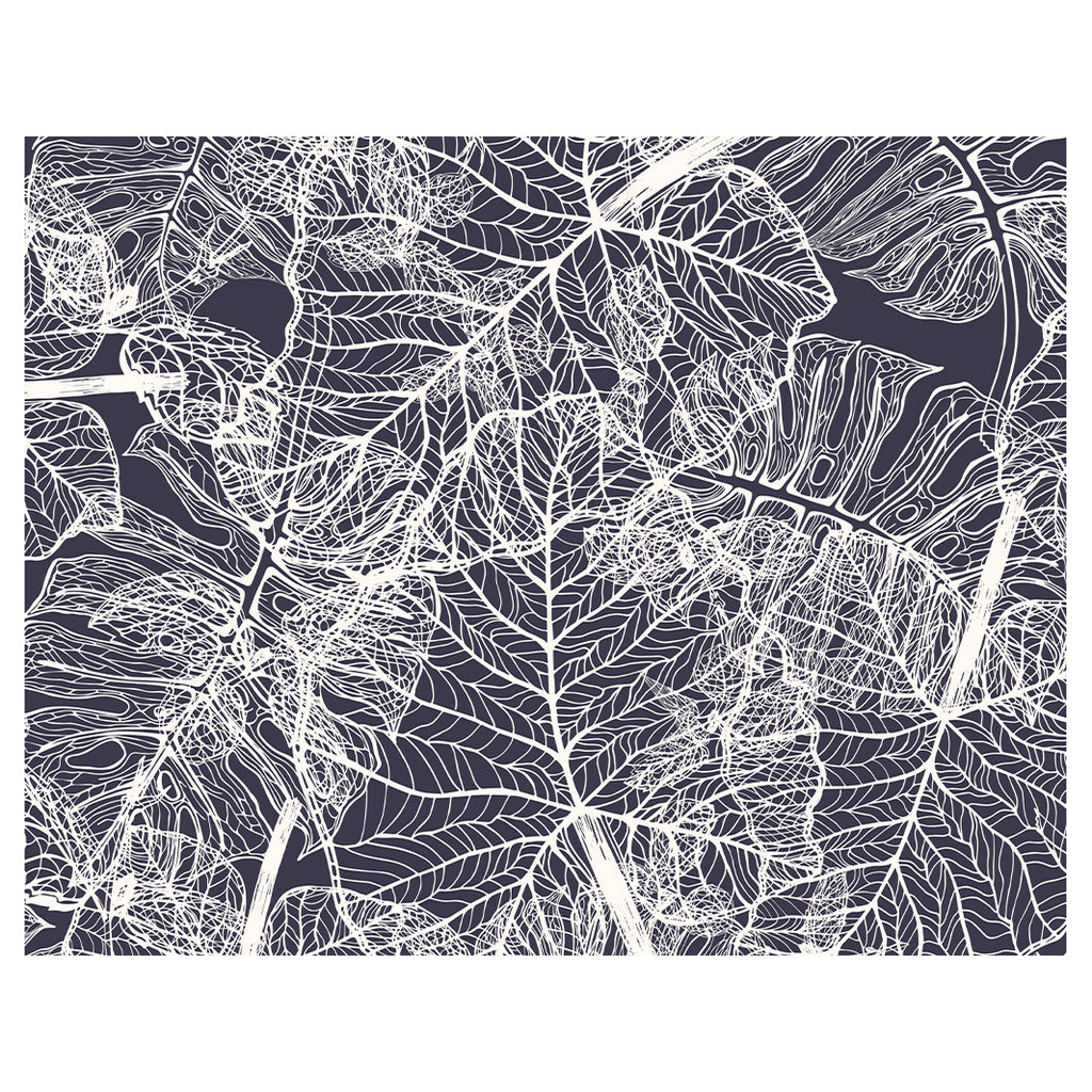 BLUE AND GREY LEAFY LAYERS PLACEMAT