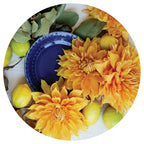FLORAL YELLOW CHRYSANTHEMUM FLOWERS WITH FOLIAGE PLACEMAT