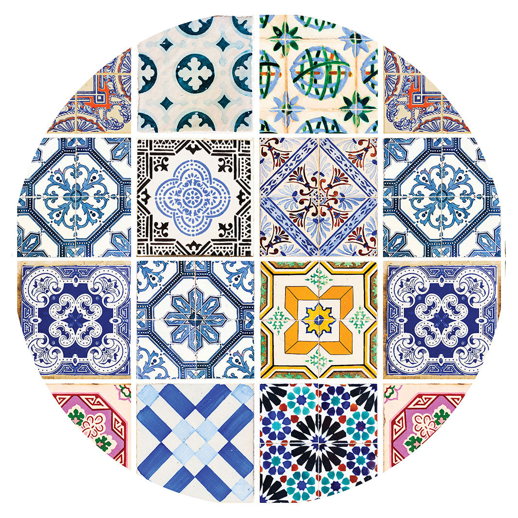 PATTERN BLUE COLOURFUL TILE PLACEMAT