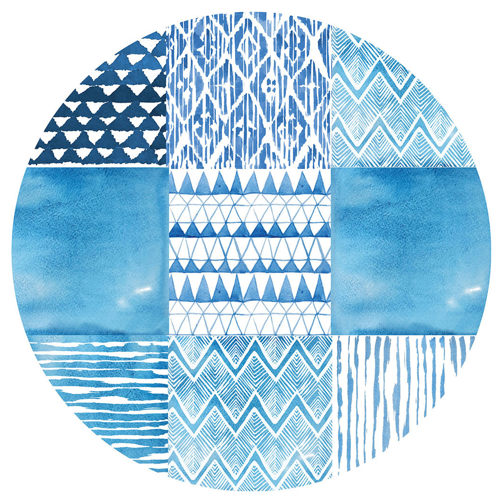 PATTERN BLUE WATERCOLOUR TILE PLACEMAT