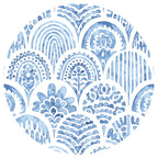 BLUE WATERCOLOUR SCALLOP PLACEMAT