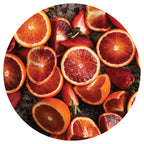 BLOOD ORANGES AND STRAWBERRIES ON RUSTIC TRAY PLACEMAT