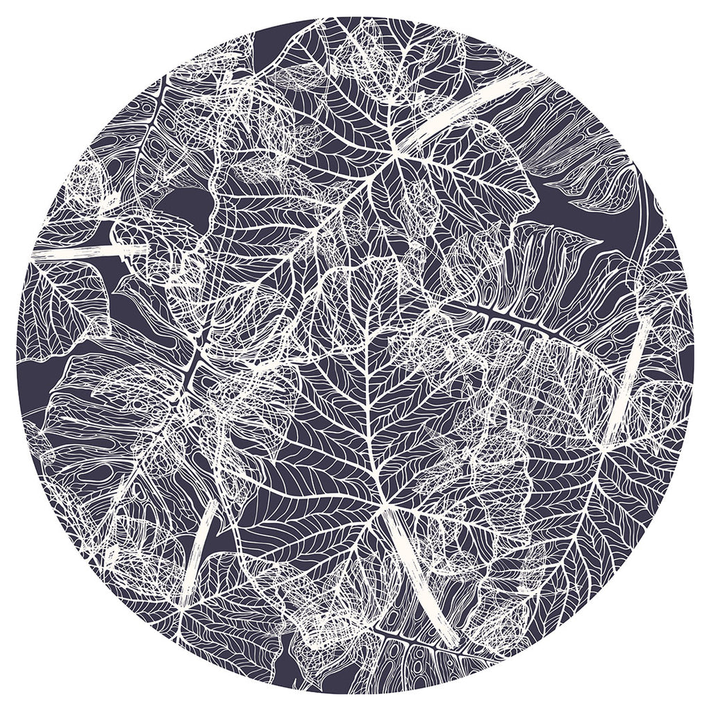 BLUE AND GREY LEAFY LAYERS PLACEMAT