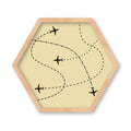 KIDS YELLOW AIRPLANE PATHS HEXAGON WALL ART