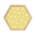 KIDS YELLOW WHITE DOTS HEXAGON WALL ART