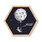 KIDS DARK BLUE HELLO ASTRONAUT HEXAGON WALL ART