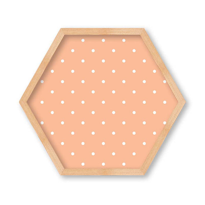 KIDS WHITE DOTTED PATTERN HEXAGON WALL ART