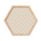 KIDS WHITE DOTTED PATTERN HEXAGON WALL ART