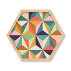 KIDS MULTICOLOUR GEOMETRIC DIAMOND PATTERN HEXAGON WALL ART