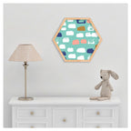 KIDS PAINT BRUSH PATTERN  HEXAGON WALL ART