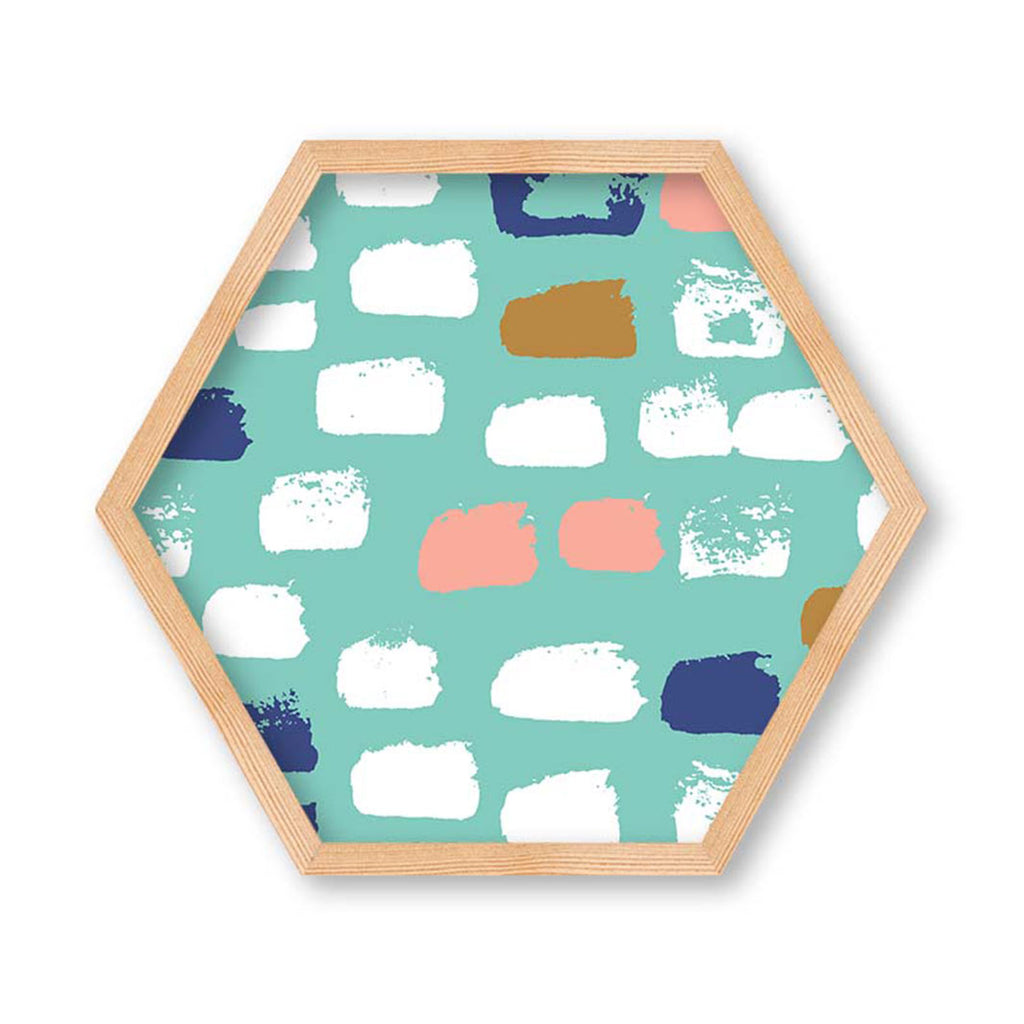 KIDS PAINT BRUSH PATTERN  HEXAGON WALL ART