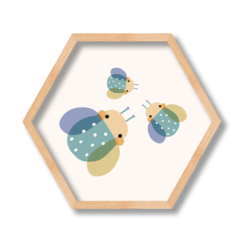 KIDS MEADOW BUG HEXAGON WALL ART