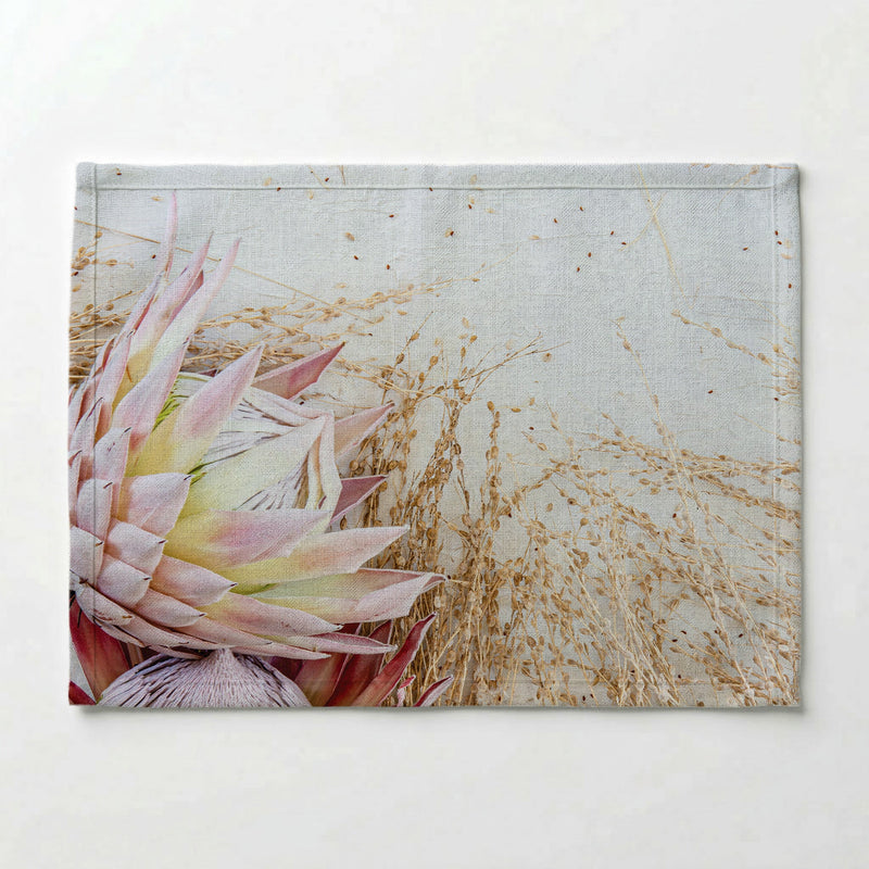 FLORAL PINK GRASSY PROTEA PLACEMAT