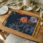FLORAL NAVY LILIES AND IRIS PAINTING PLACEMAT