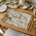 FLORAL CREAM BLEACHED HYDRANGEA LEAVES PLACEMAT