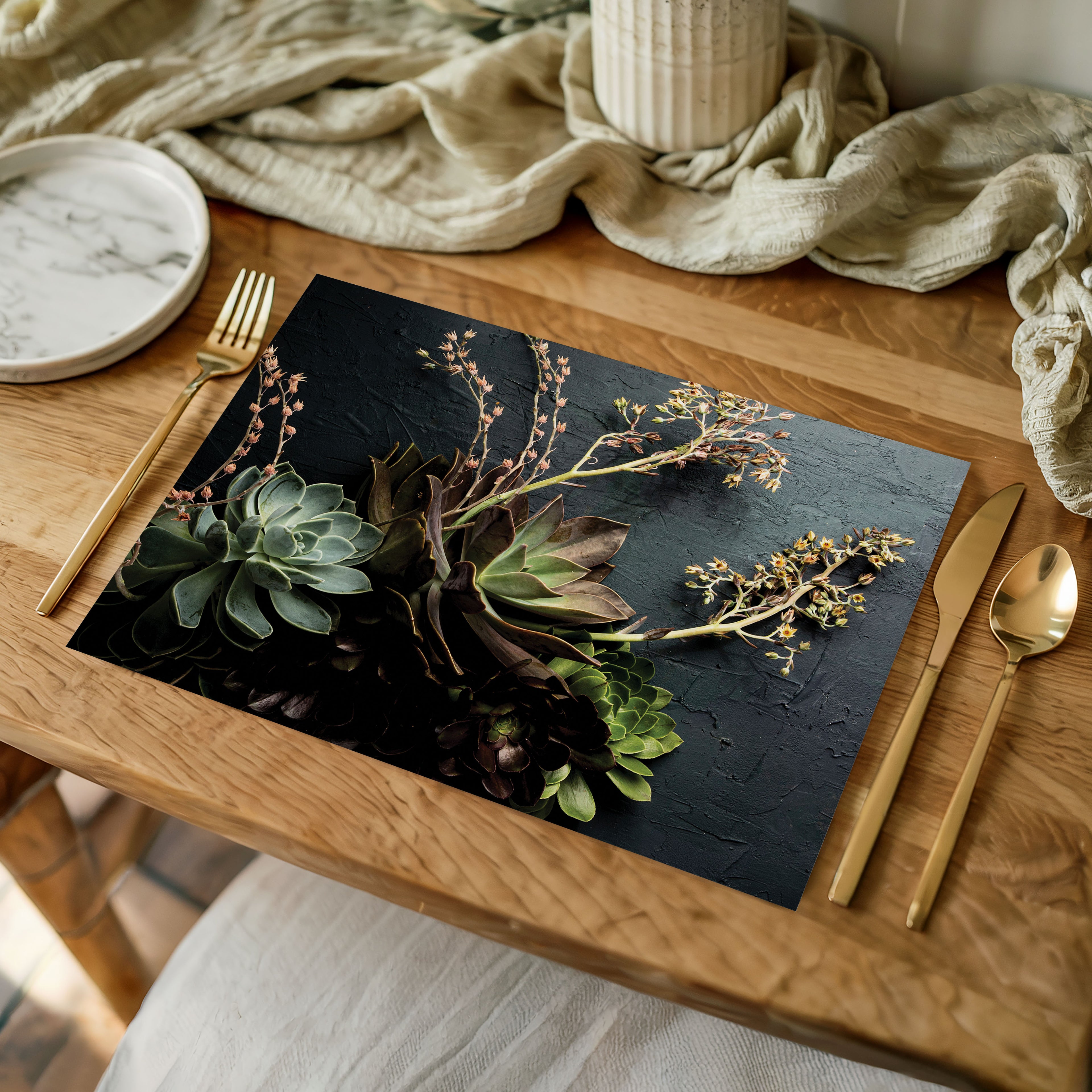 NATURAL GREEN ALOE BUSH WITH LEAVES PLACEMAT
