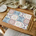 PATTERN BLUE AND MAUVE TILE PLACEMAT