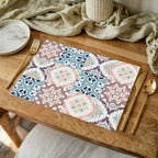 PATTERN BLUE AND MAUVE TILE PLACEMAT