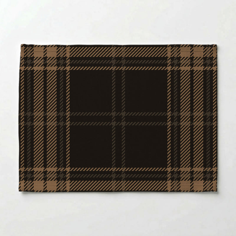 DARK BROWN PLAID PATTERN PLACEMAT