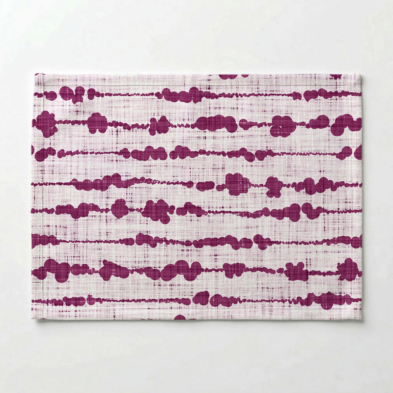 PURPLE ORGANIC DOTTED STRIPES ON WHITE PLACEMAT