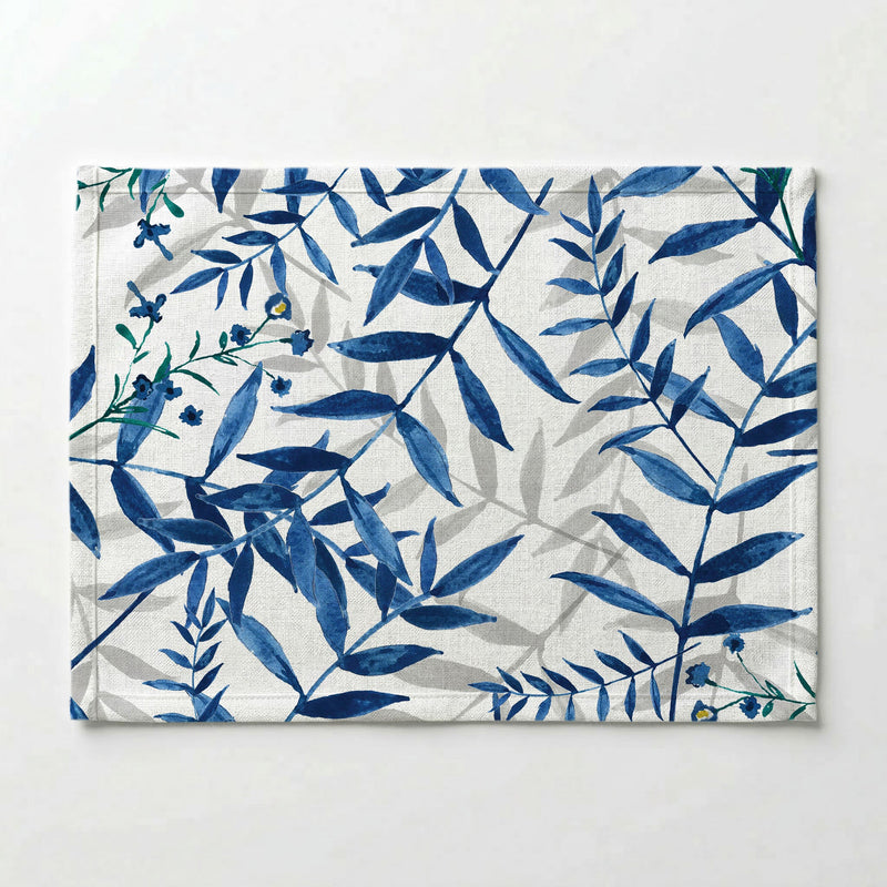 BLUE AND GREY LEAFY LAYERS PLACEMAT