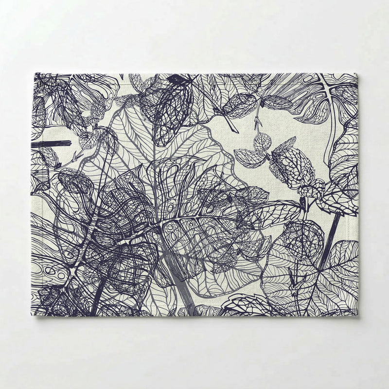 TROPICAL LINE ART ON WHITE PLACEMAT