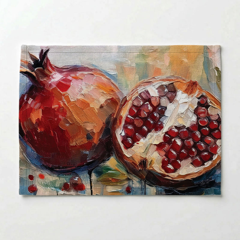 OIL PAINTED POMEGRANATE WITH SEEDS PLACEMAT