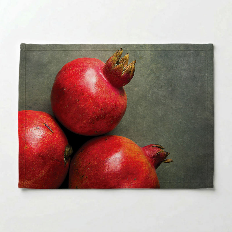 RED POMEGRANATE ON SLATE PLACEMAT