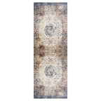 CLASSIC AUTUMN BROWN DISTRESSED VINTAGE RUNNER RUG