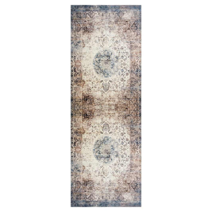 CLASSIC AUTUMN BROWN DISTRESSED VINTAGE RUNNER RUG