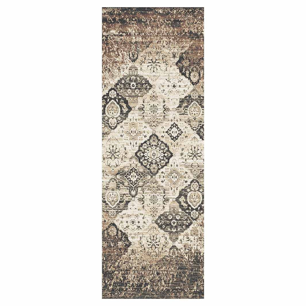 CLASSIC BROWN AUTUMN DISTRESSED RUNNER RUG
