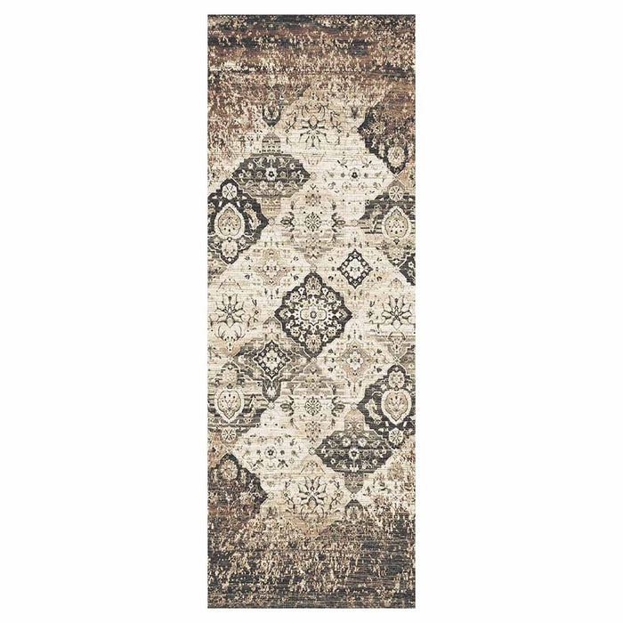 CLASSIC BROWN AUTUMN DISTRESSED RUNNER RUG