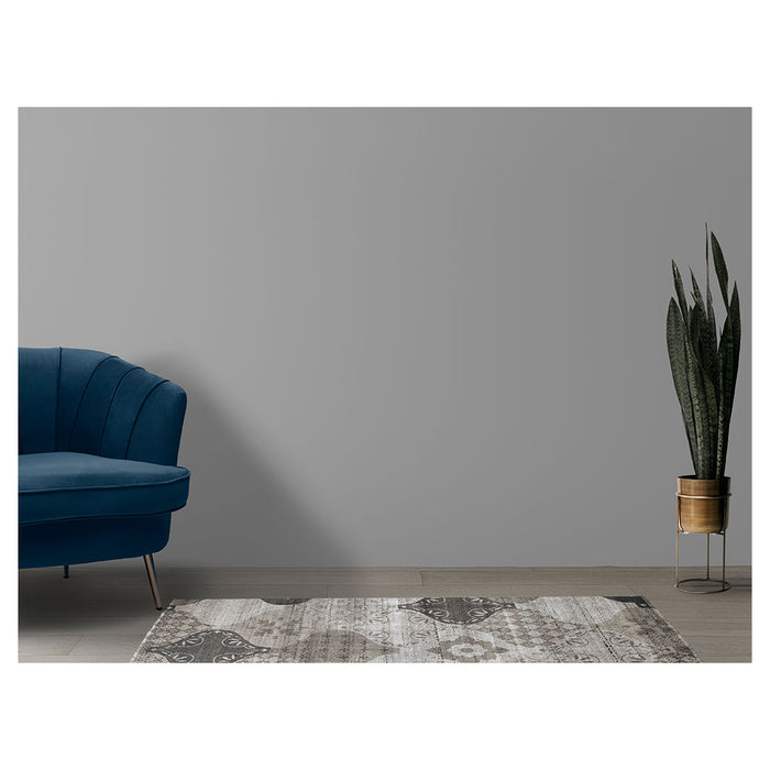 CLASSIC GREY NATURAL PATCHWORK  RUNNER RUG