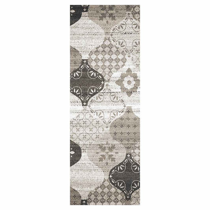CLASSIC GREY NATURAL PATCHWORK  RUNNER RUG