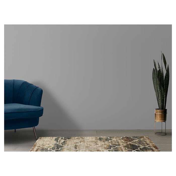 CLASSIC BROWN SMUDGED PATTERN RUNNER RUG