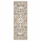 CLASSIC BEIGE VINTAGE FLORAL  RUNNER RUG